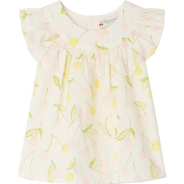 BONPOINT Lala Cherries Baby Blouse - Powder Rose