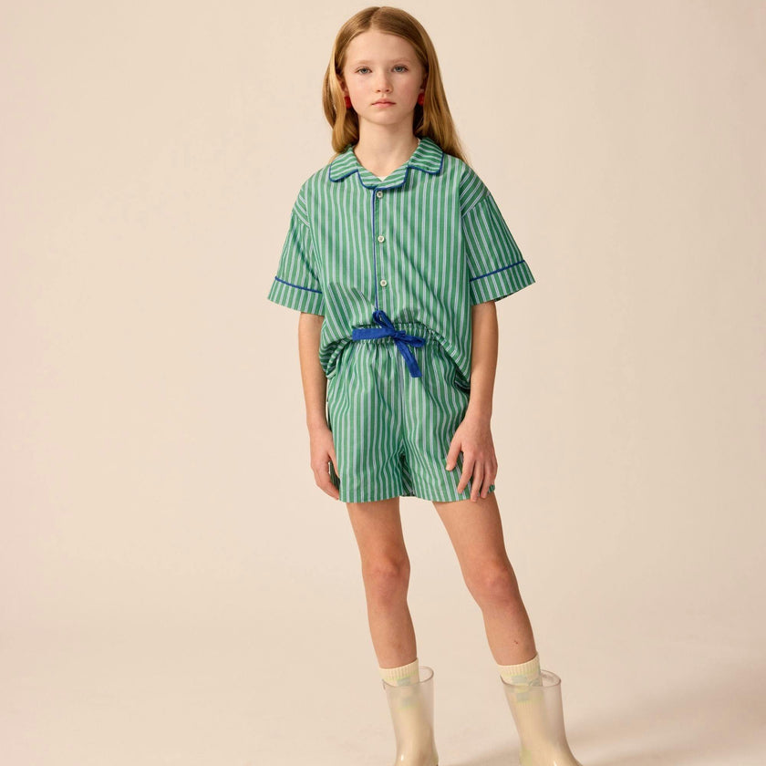 Avenue Shorts in Cucumber Stripe