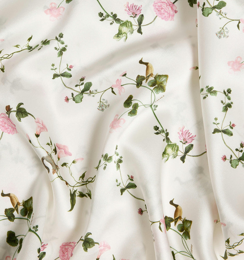The Sisi Silk Pillowcase - Pink Pond Floral