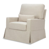 Crawford Pillowback Comfort Swivel Glider in Eco-Performance Fabric | Water Repellent & Stain Resistant in Performance Beach Eco-Weave