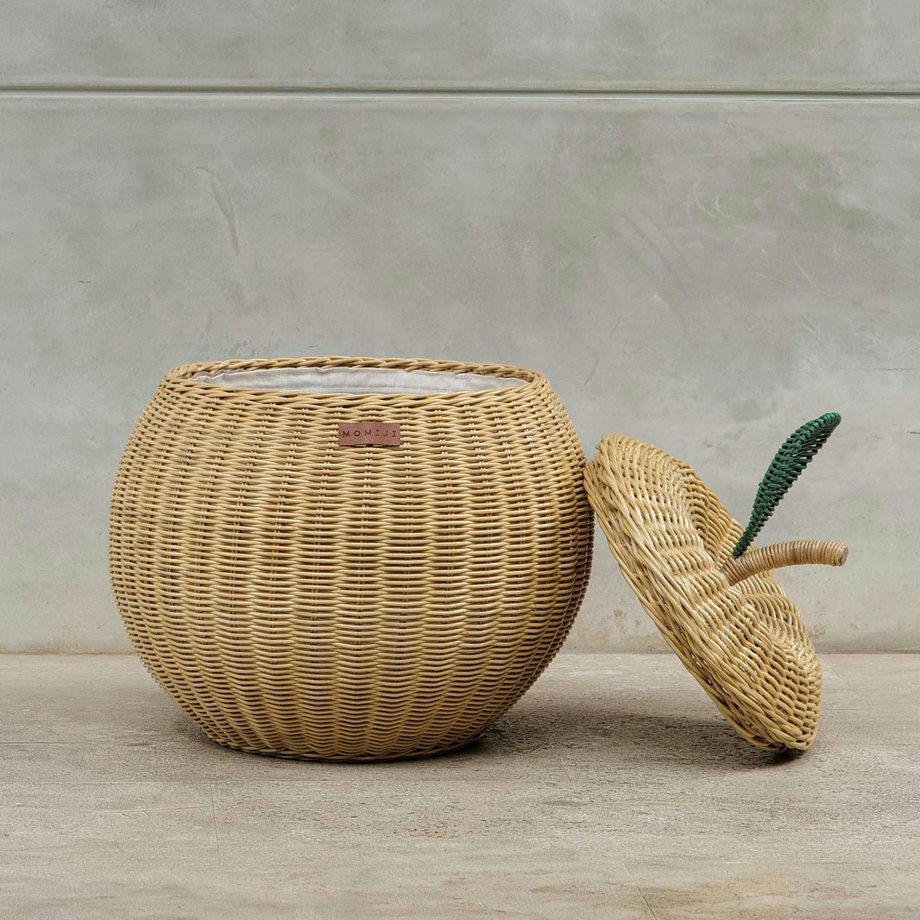 Handcrafted - Apple Storage Basket Natural (Medium) - Rattan Wicker