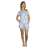 Women's Skydog Toile Blue Jersey Short PJ Set