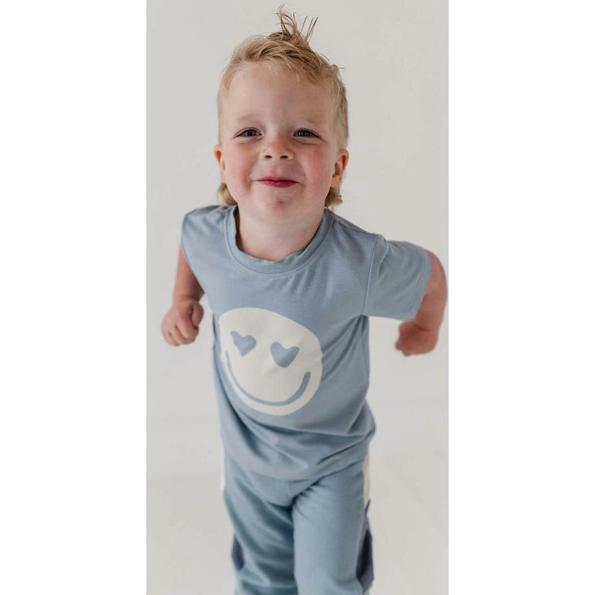 Boy's Short Sleeve Tee Heart Eyes Smile Face