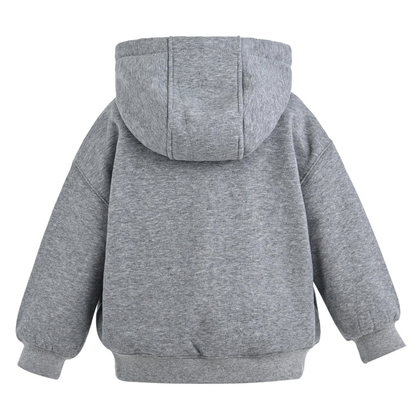 Gray Embellished Hooded Sweatshirt