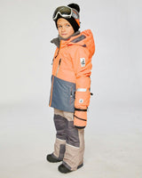 Two Piece Teknik Snowsuit Bright Orange Grey And Taupe