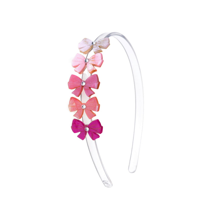 Bows Shimmer Pink Headband -VAL