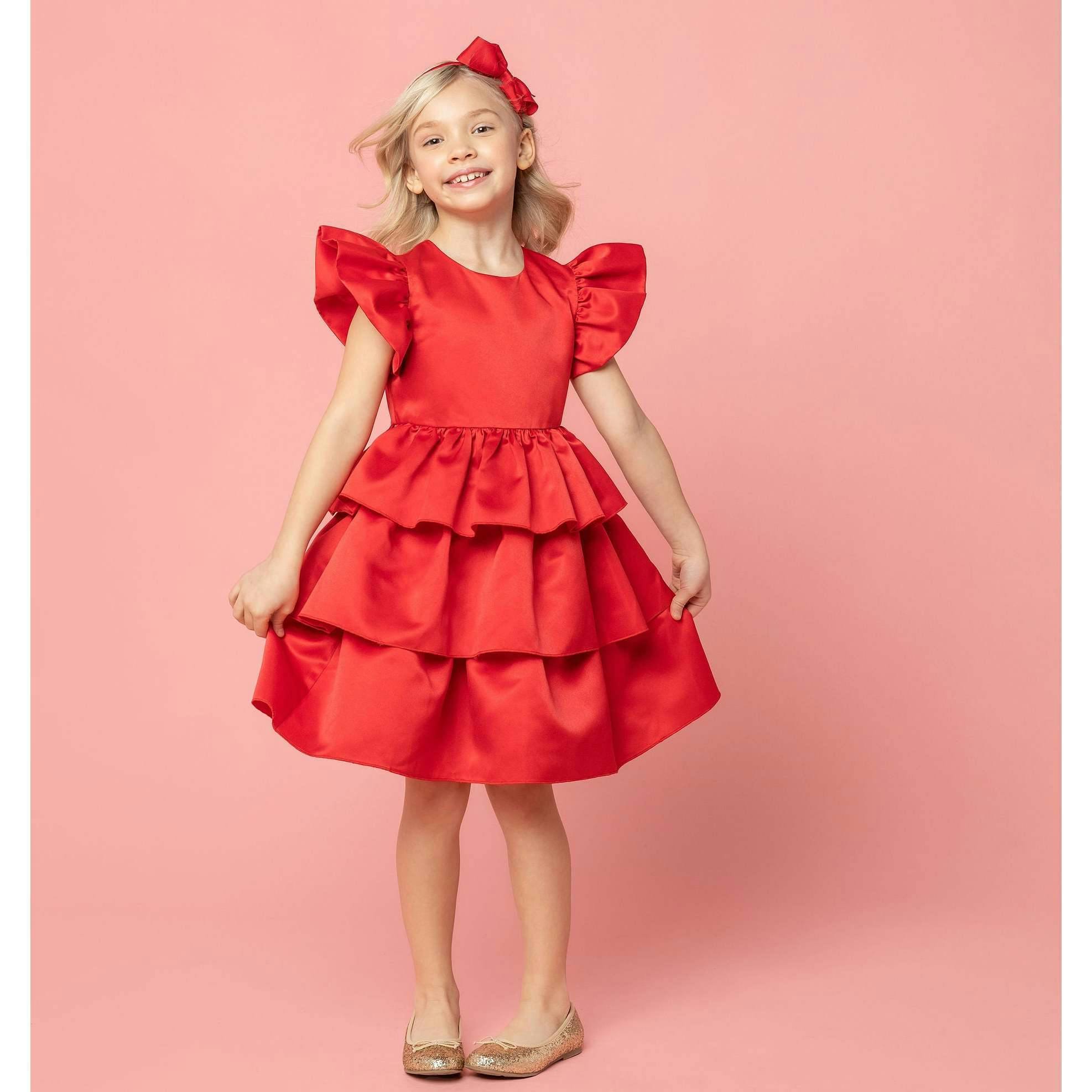 Scarlett Satin Frill Party Dress