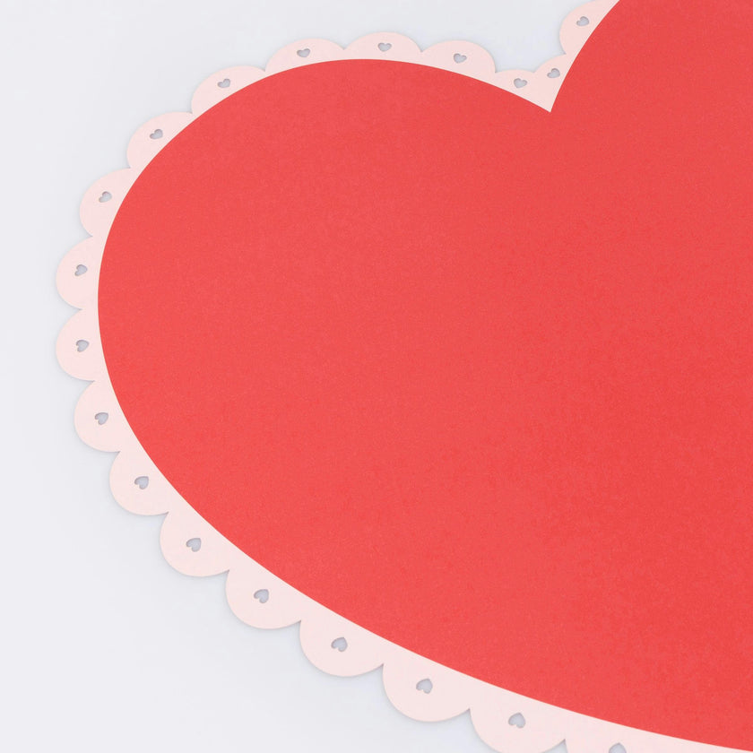 Scalloped Heart Paper Placemats