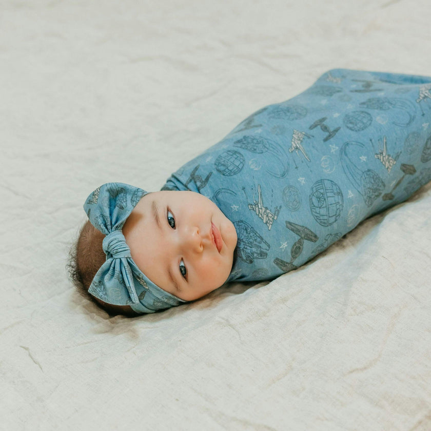 Knit Headband Bow - Starships