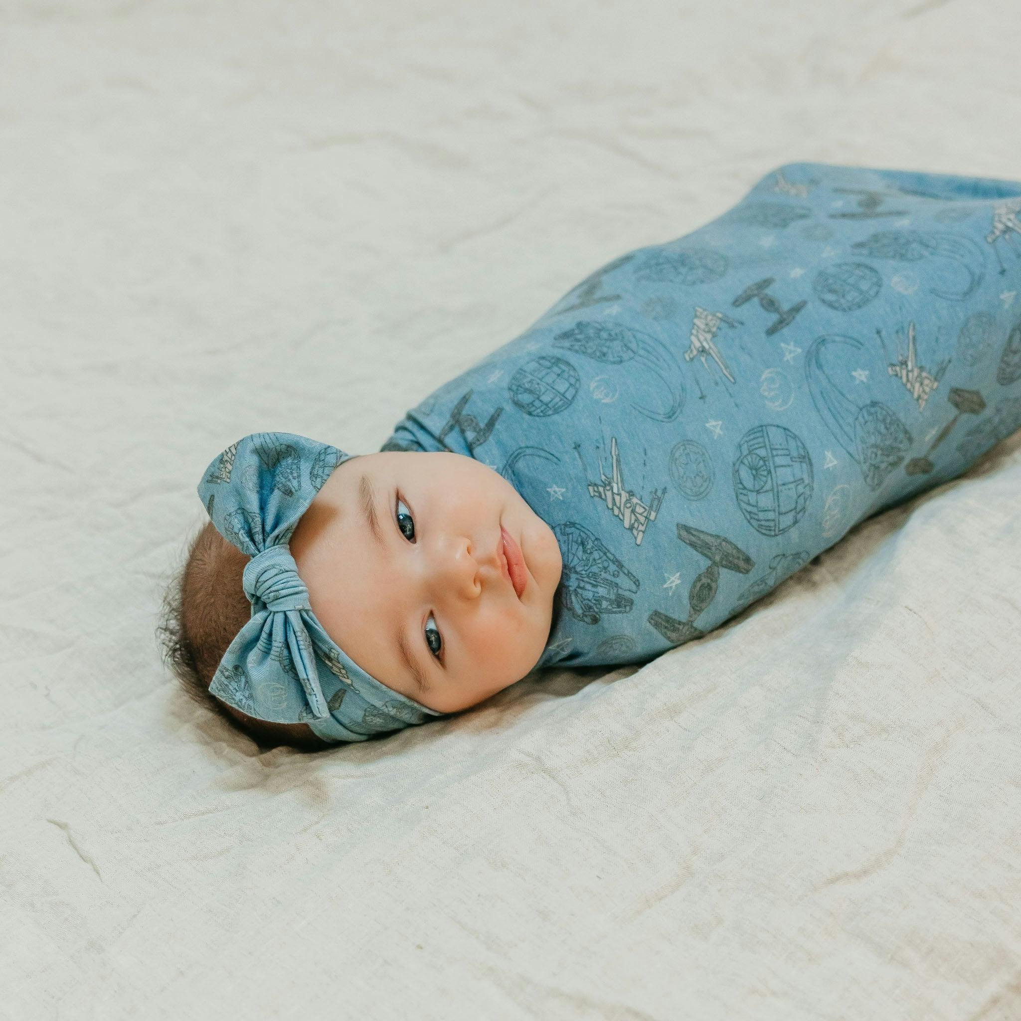Knit Headband Bow - Starships