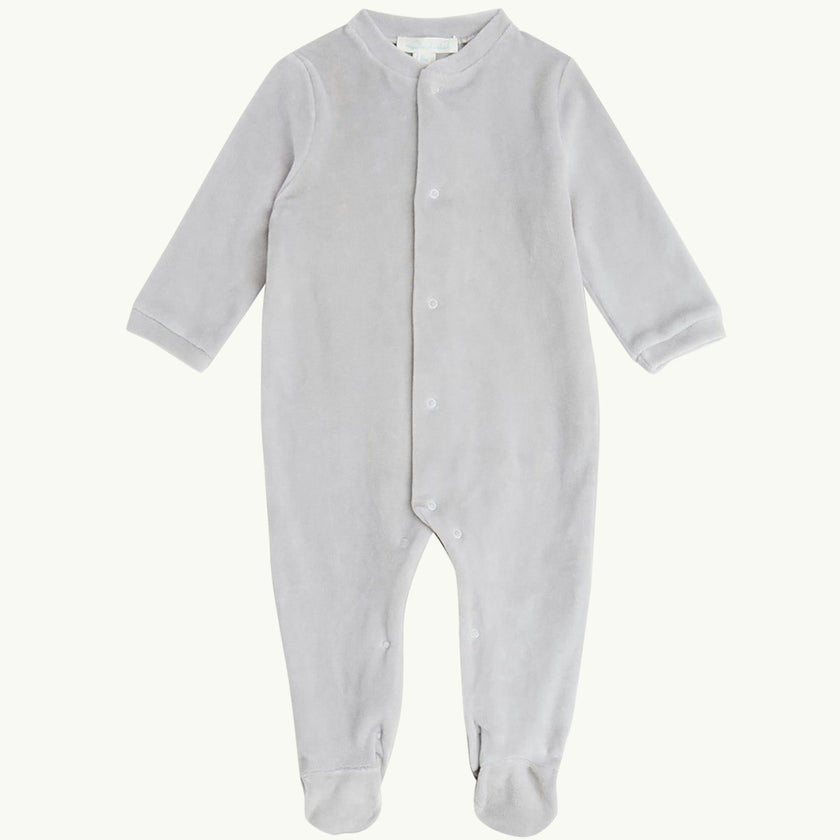 Velour Angel Wing™ Sleepsuit - Silver & Grey