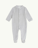 Velour Angel Wing™ Sleepsuit - Silver & Grey