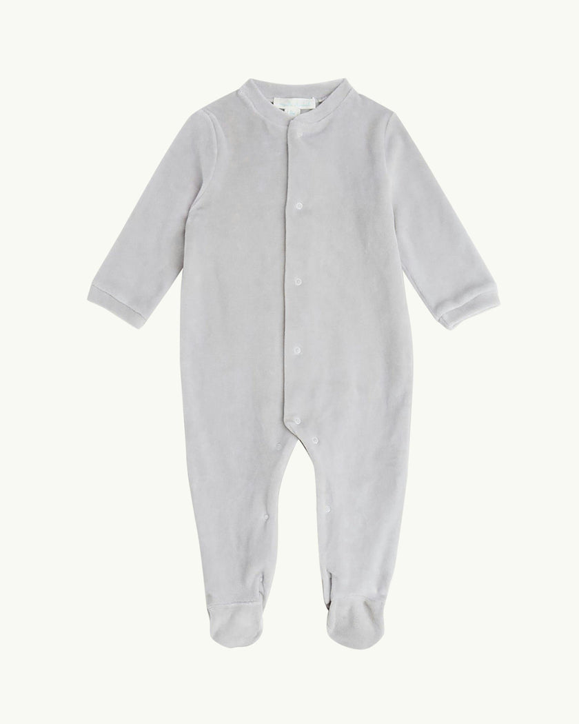 Velour Angel Wing™ Sleepsuit - Silver & Grey