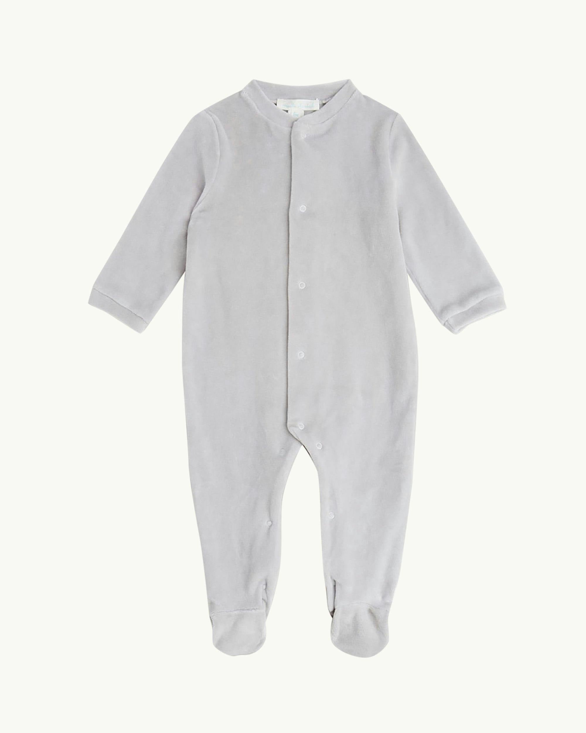 Velour Angel Wing™ Sleepsuit - Silver & Grey