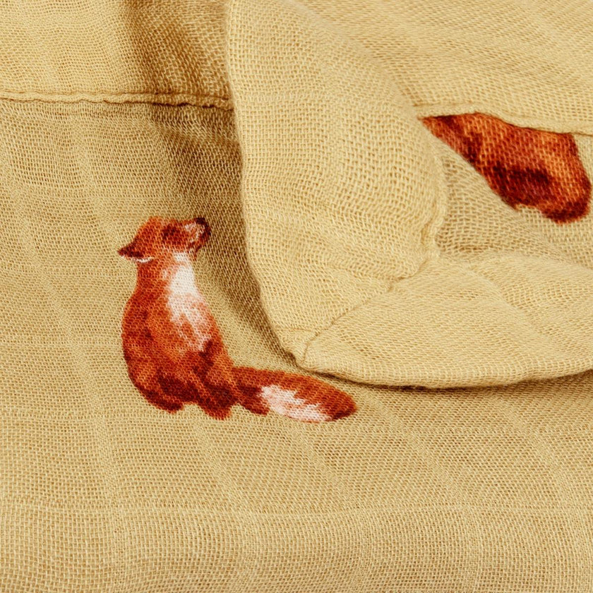 Gold Mini Lovey Two-Layer Muslin Security Blanket