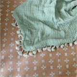 6 Layer Muslin Blanket Evergreen