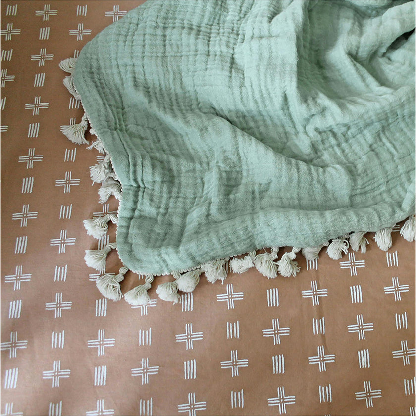 6 Layer Muslin Blanket Evergreen