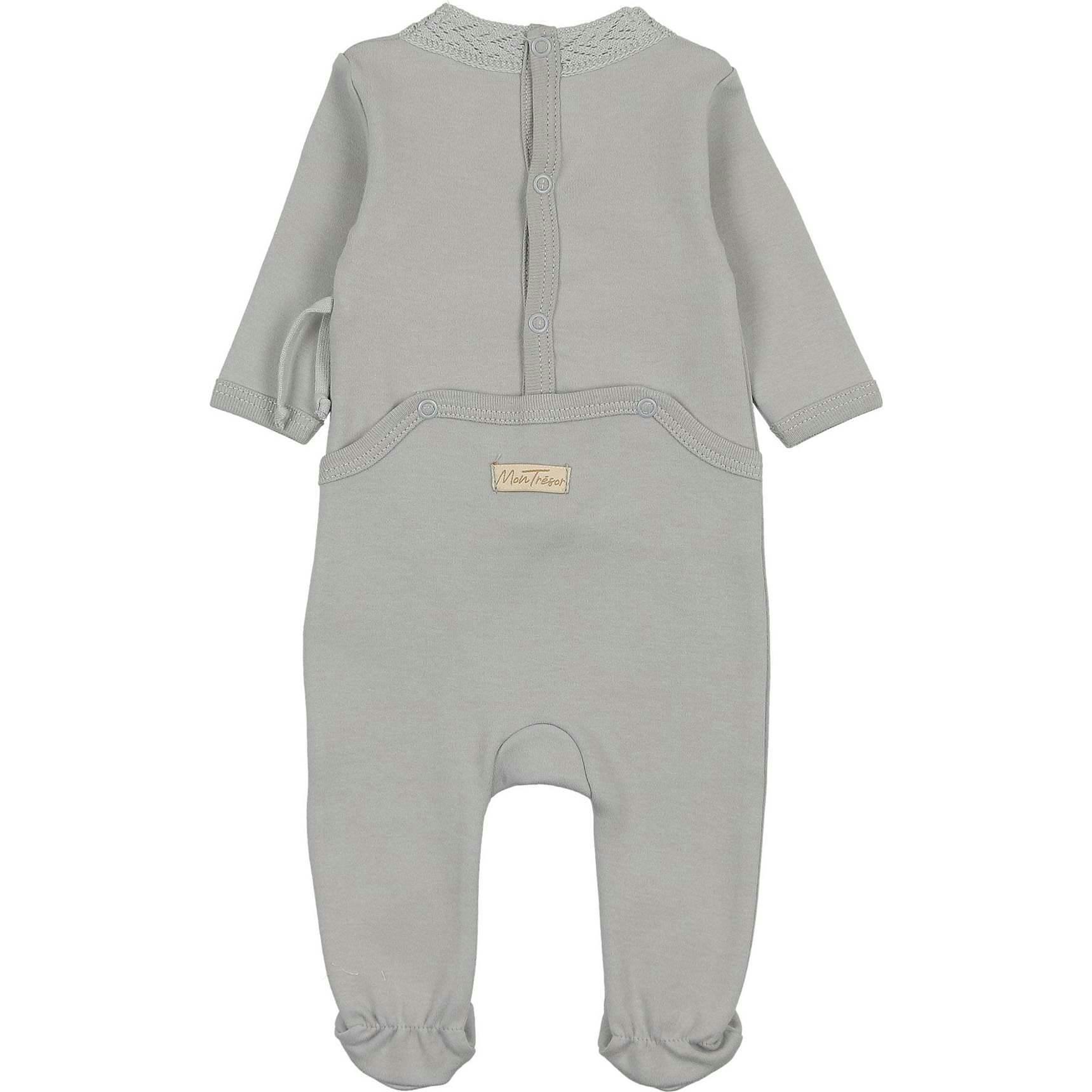 Knit Twist Footie Rose Smoke
