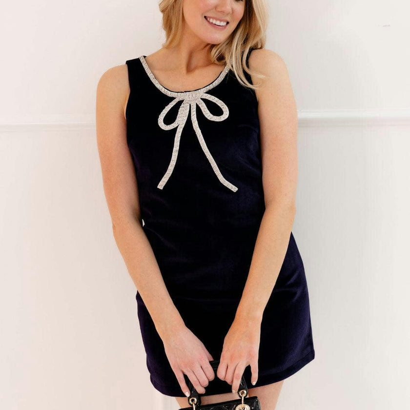 Women's Velvet Bow Princess Dress
