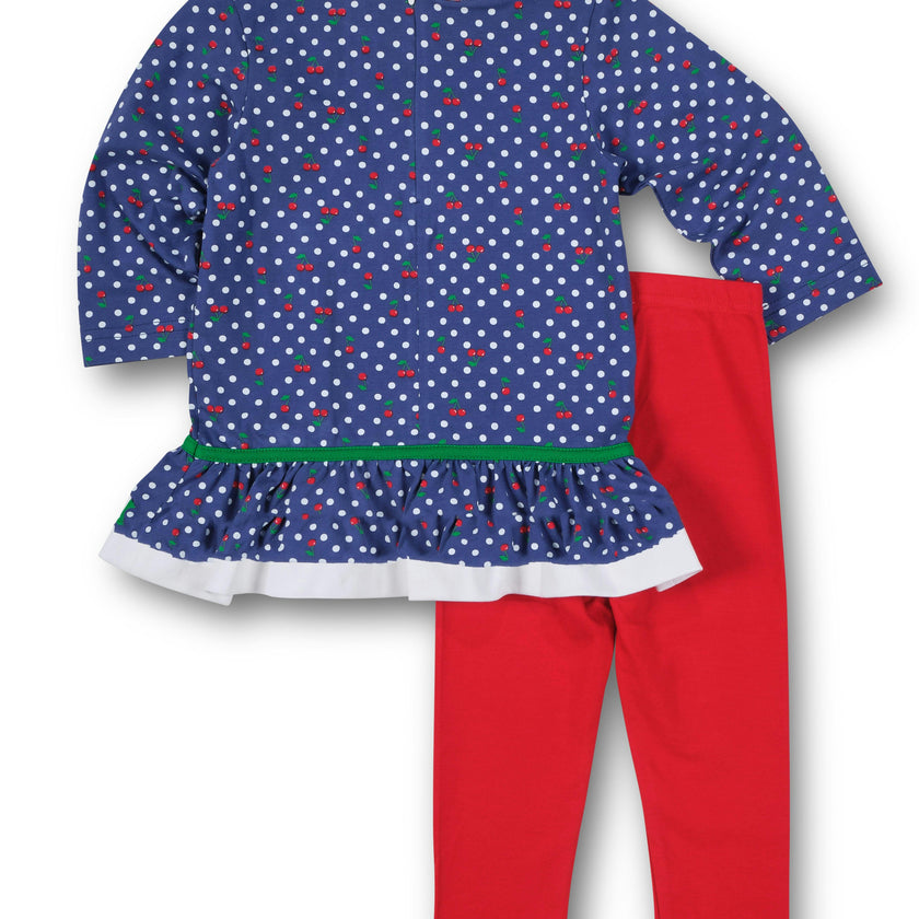 Polka Dot Cherry Knit Tunic Set