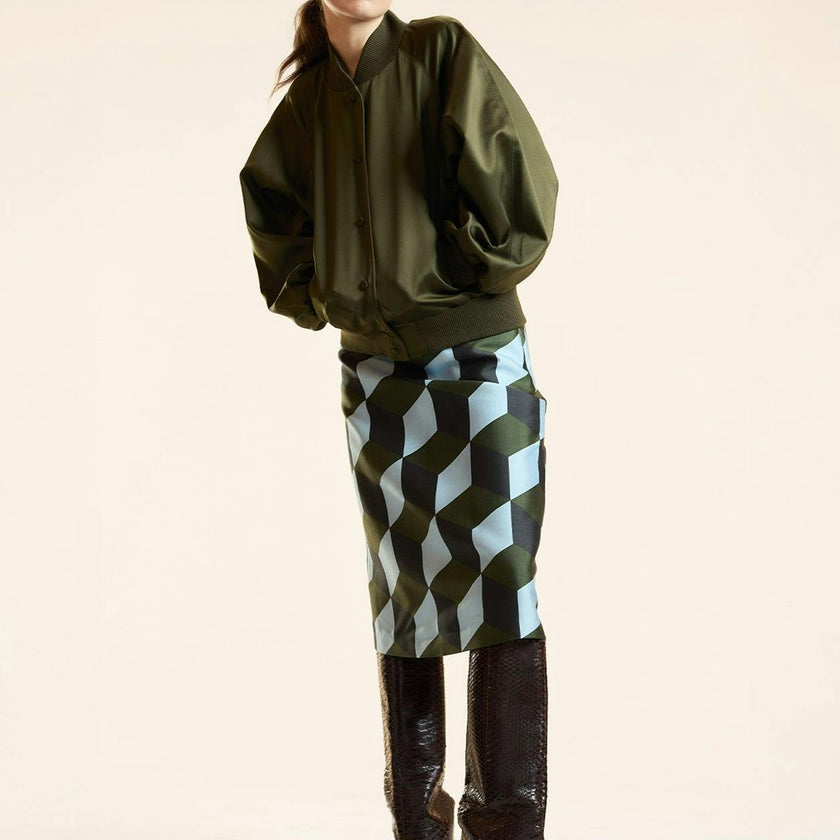 Art Deco Silk Wool Skirt
