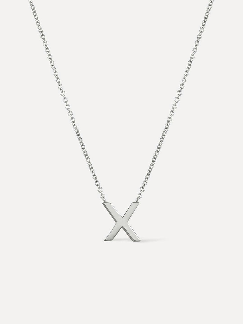 Silver Initial Necklace - Letter Necklace
