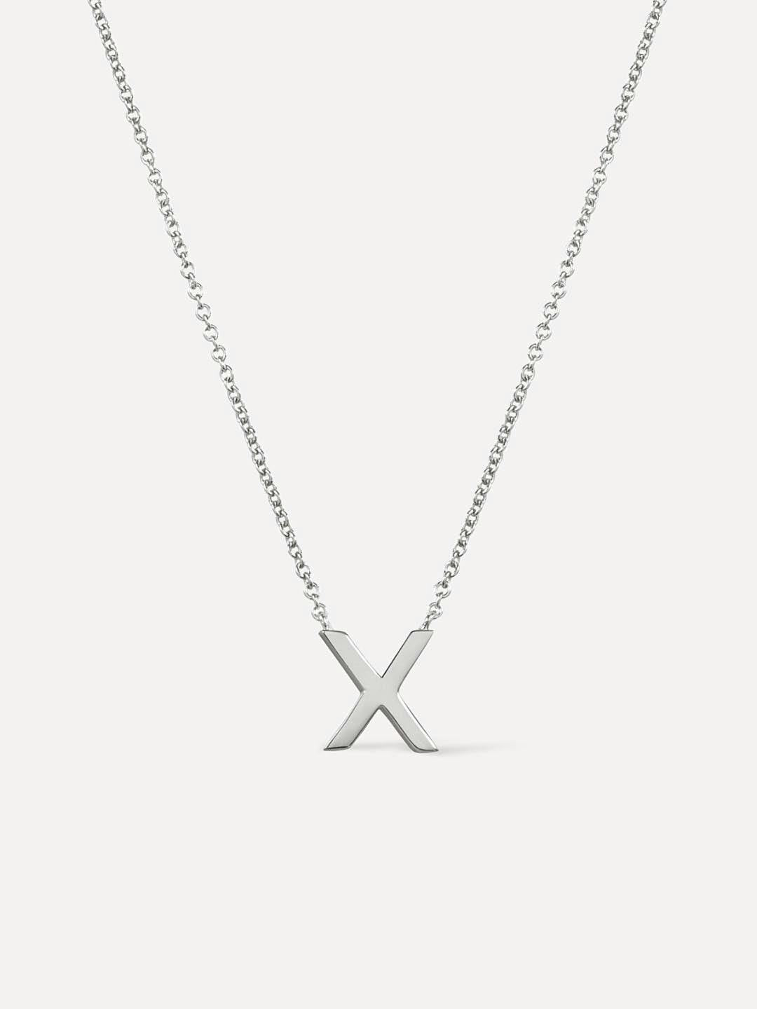Silver Initial Necklace - Letter Necklace