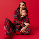 Red Tartan Plaid Women's Relaxed Pant Luxe Loungewear