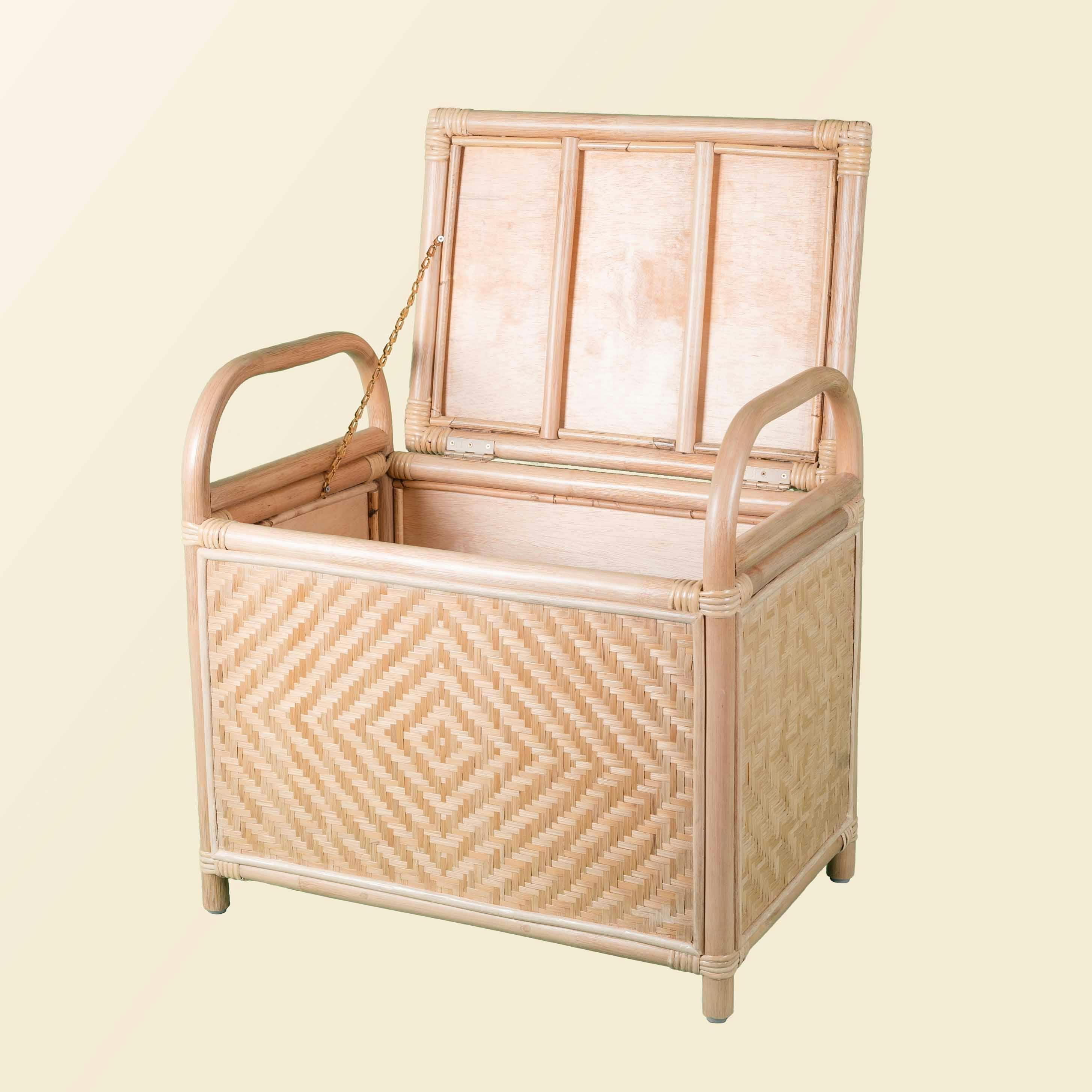 Handcrafted - Mia Storage Bench Trunk - Rattan Wicker