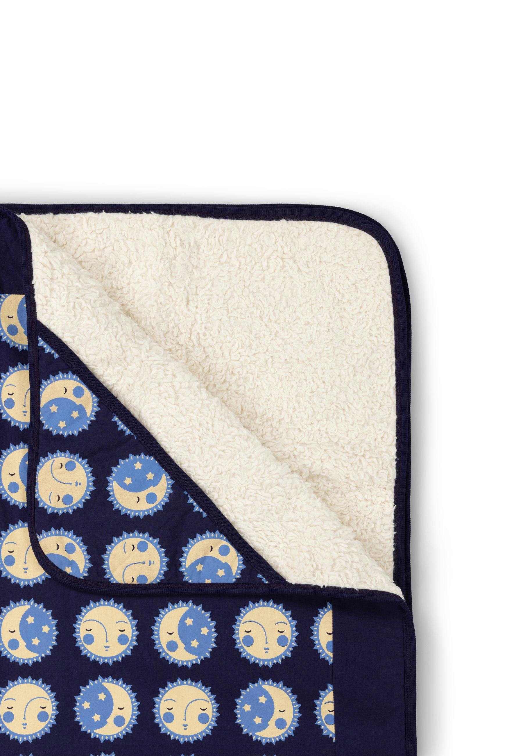 Sun Folk Sherpa Hooded Organic Baby Blanket, Blue