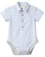 PINK/BLUE PLAID HELFORD WOVEN ONESIE