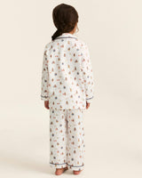 Kid's Twill Pajama Set in Teddy Goes To School