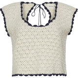 ZARIA CROCHET TOP | IVORY W/ BLACK TIPPING