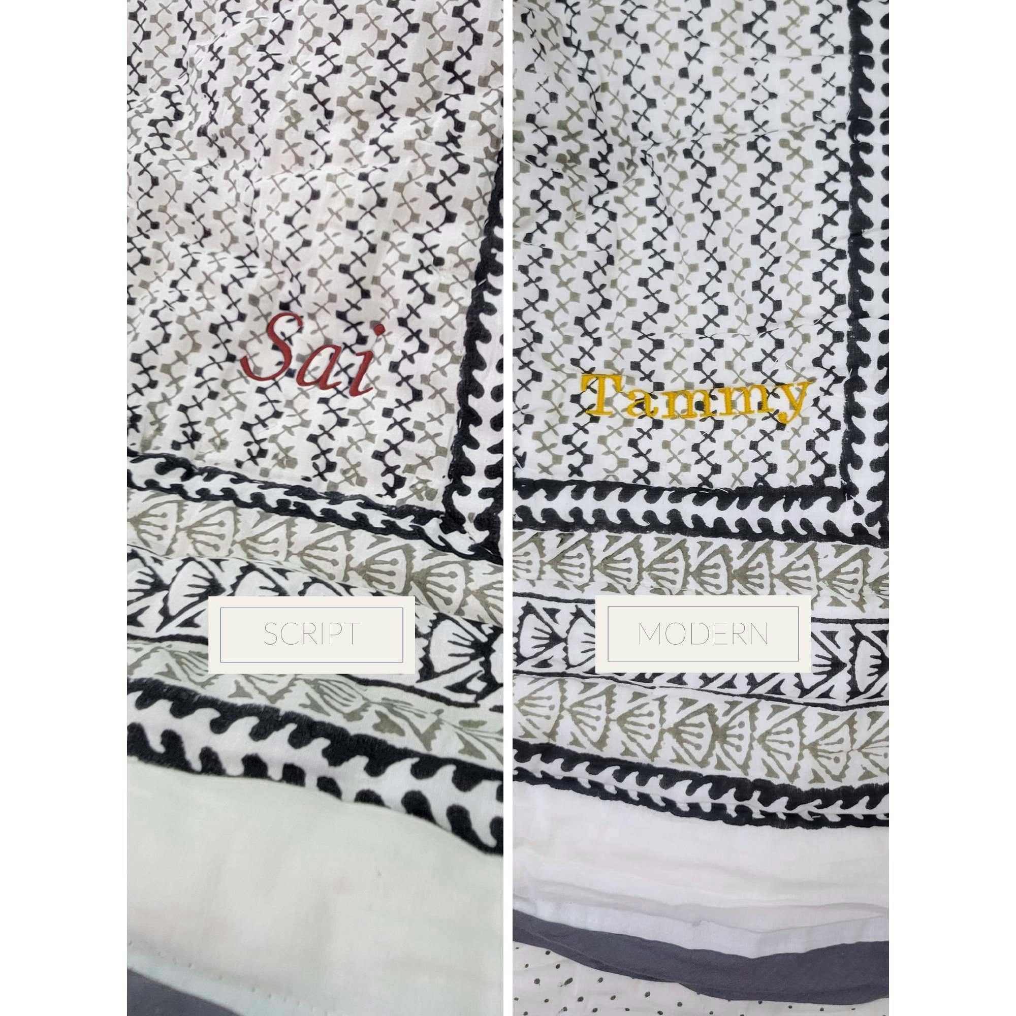 Block-Printed Cotton Crib Quilt