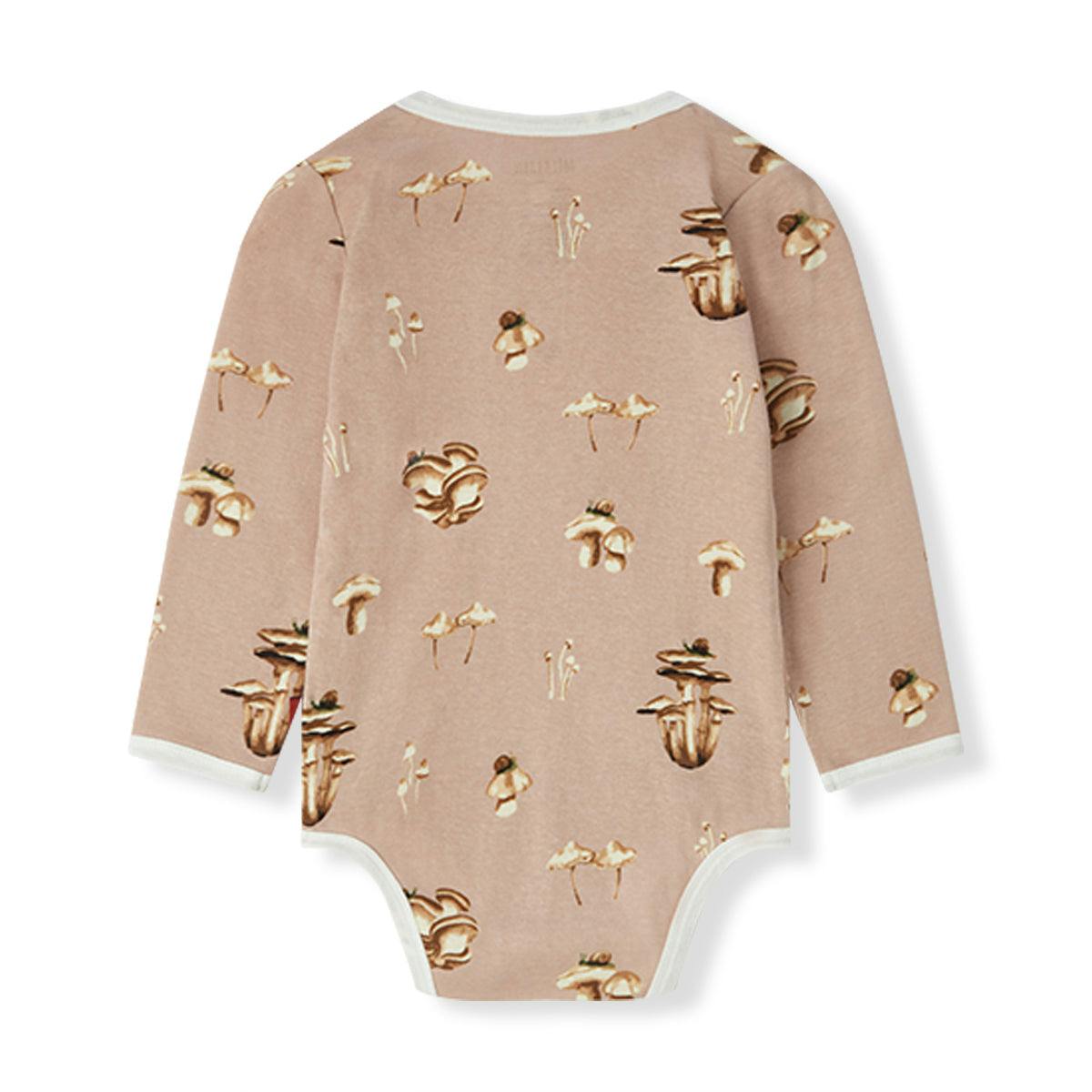 Mushroom Organic Cotton Long Sleeve One Piece