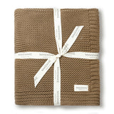 Organic Knit Throw Blanket - Brown