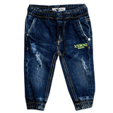 Neon Pop Logo Distressed Jeans