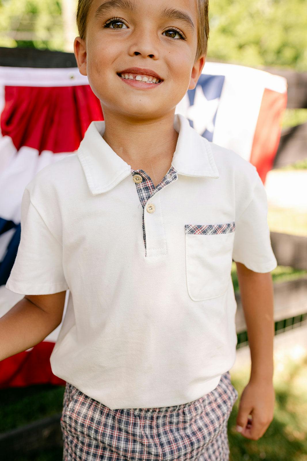 Archie Polo - Off White & Plaid