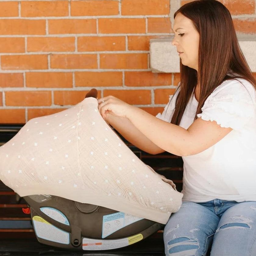 Cotton Muslin Car Seat Canopy - Prickle Pots