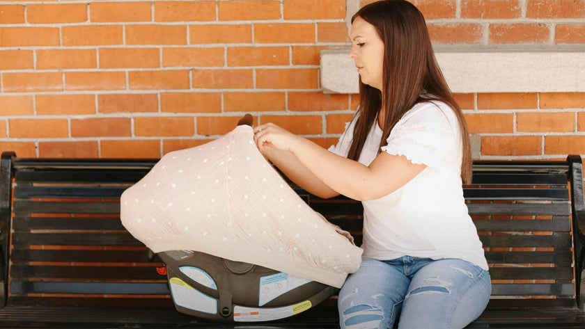 Cotton Muslin Car Seat Canopy - Prickle Pots