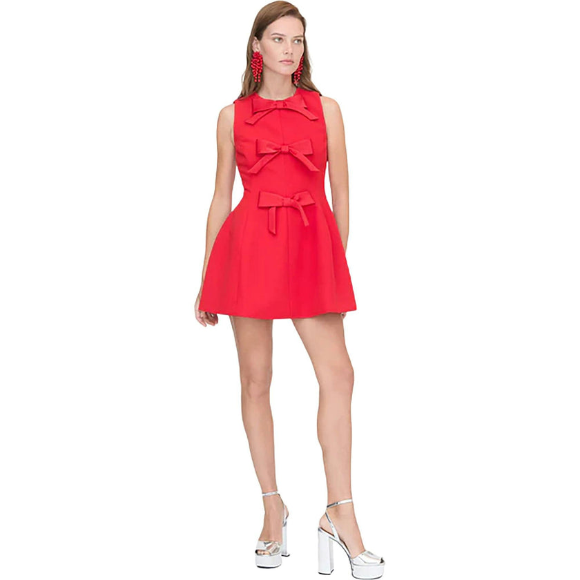 The Blythe Bow Dress - Red with Red Bows