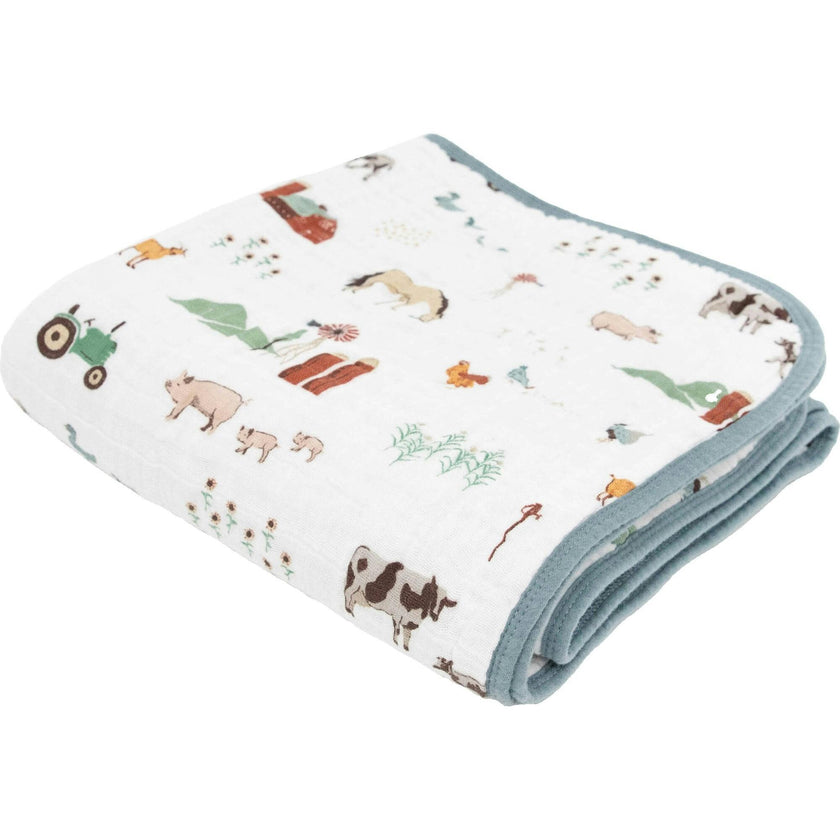 Original Cotton Muslin Quilt - Farmyard