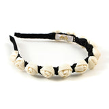 Halo Luxe Darla Rose Satin Headband - Black / Ivory
