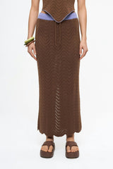 women's organic cotton midi skirt - mocha