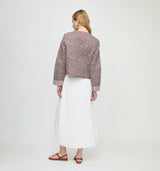 The Cropped Rowan Jacket - Chocolate Ditsy Thistle