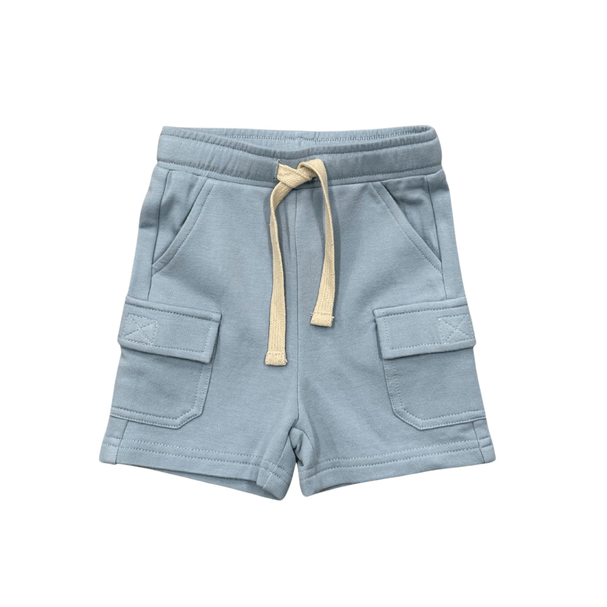 Boys Cargo Shorts in Dusty Sky Blue