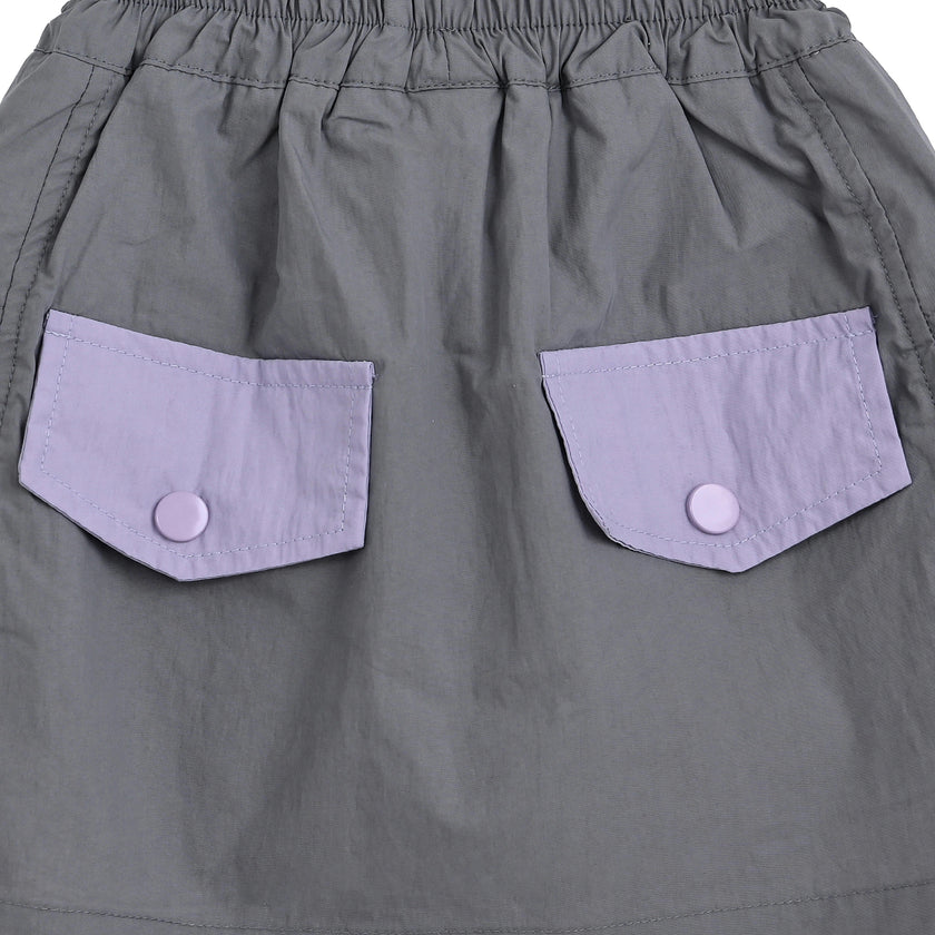 Gray Skirt with Pocket Trim