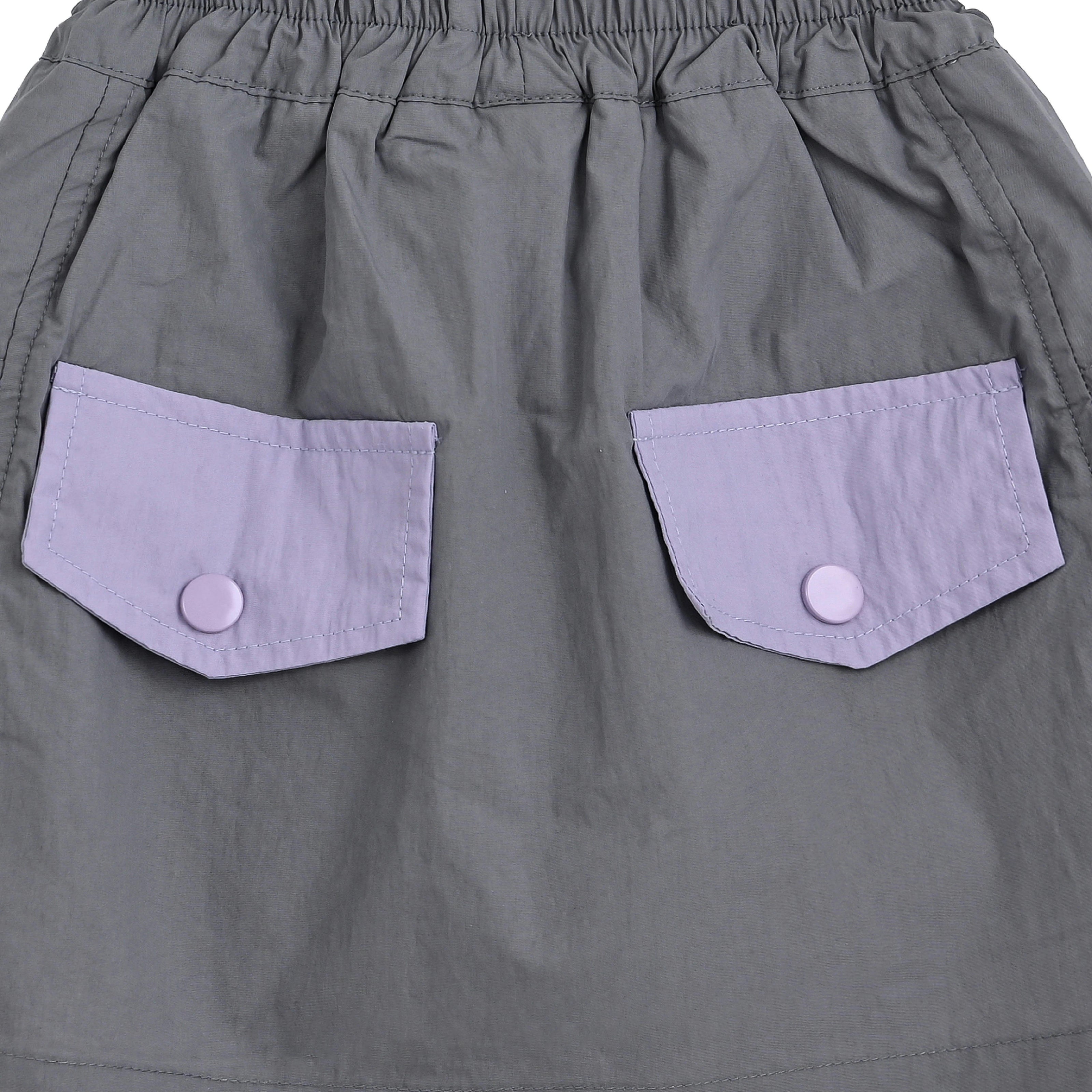 Gray Skirt with Pocket Trim