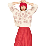 Cusco Waterlily Pullover in Ivory/Fawn