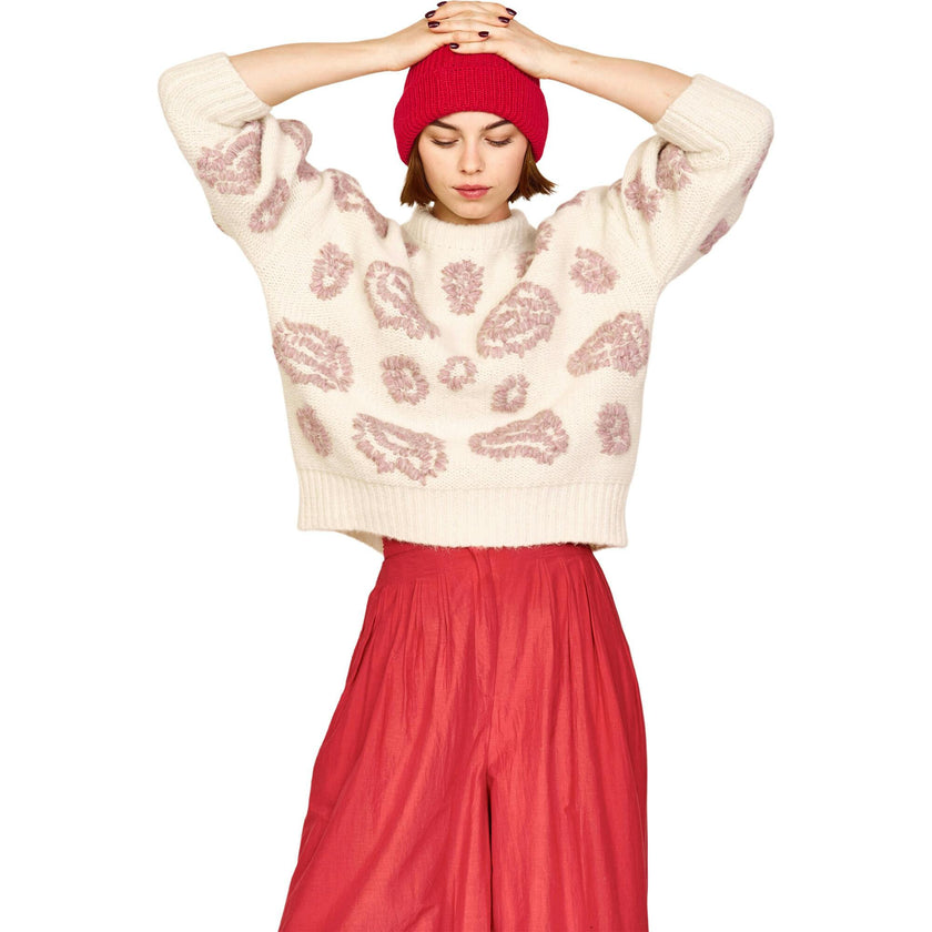 Cusco Waterlily Pullover in Ivory/Fawn